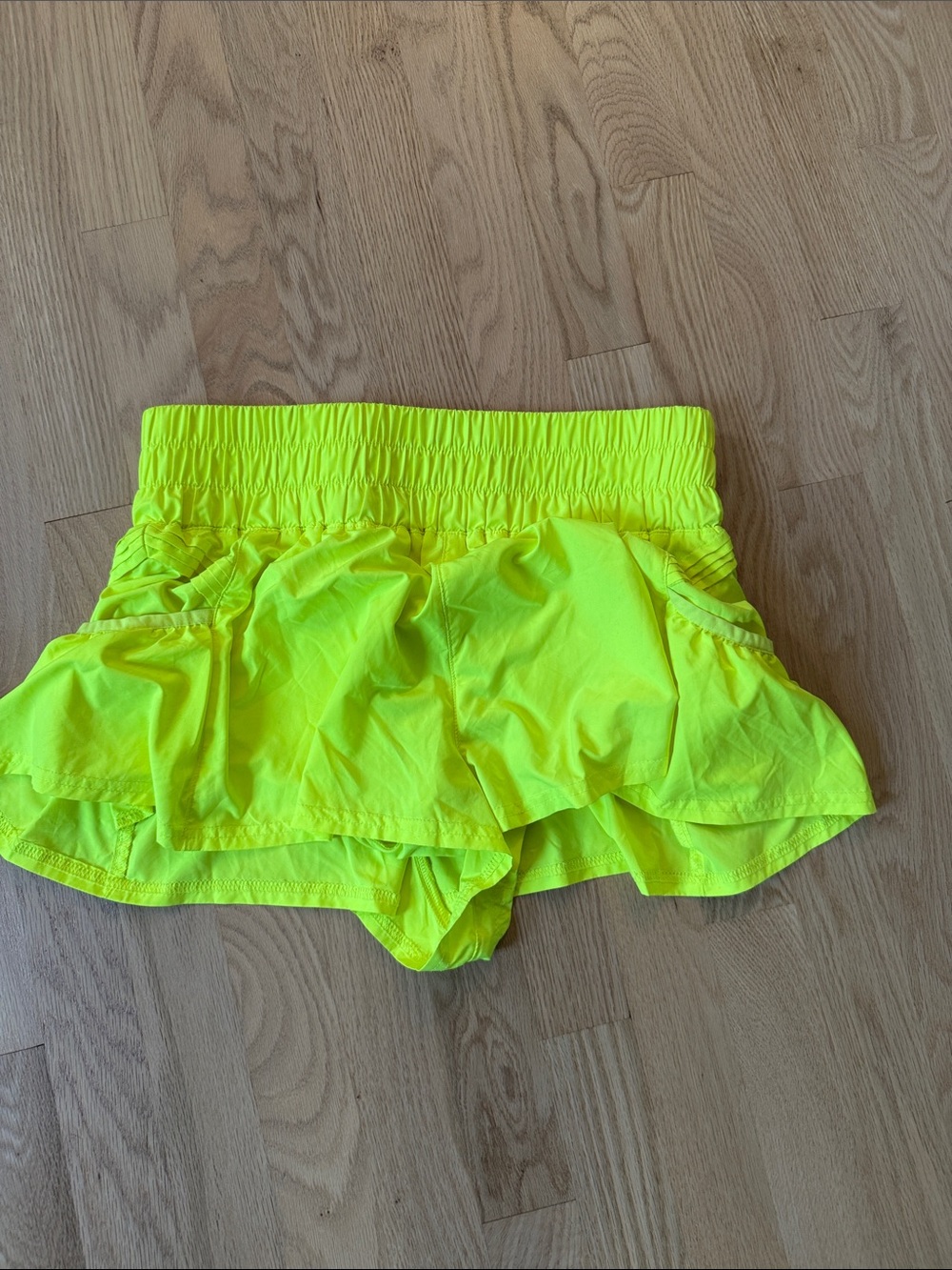 Neon Yellow Women’s Ruffle Swim/Active Shorts